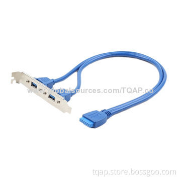 Dual USB 3.0 receptacle on bracket